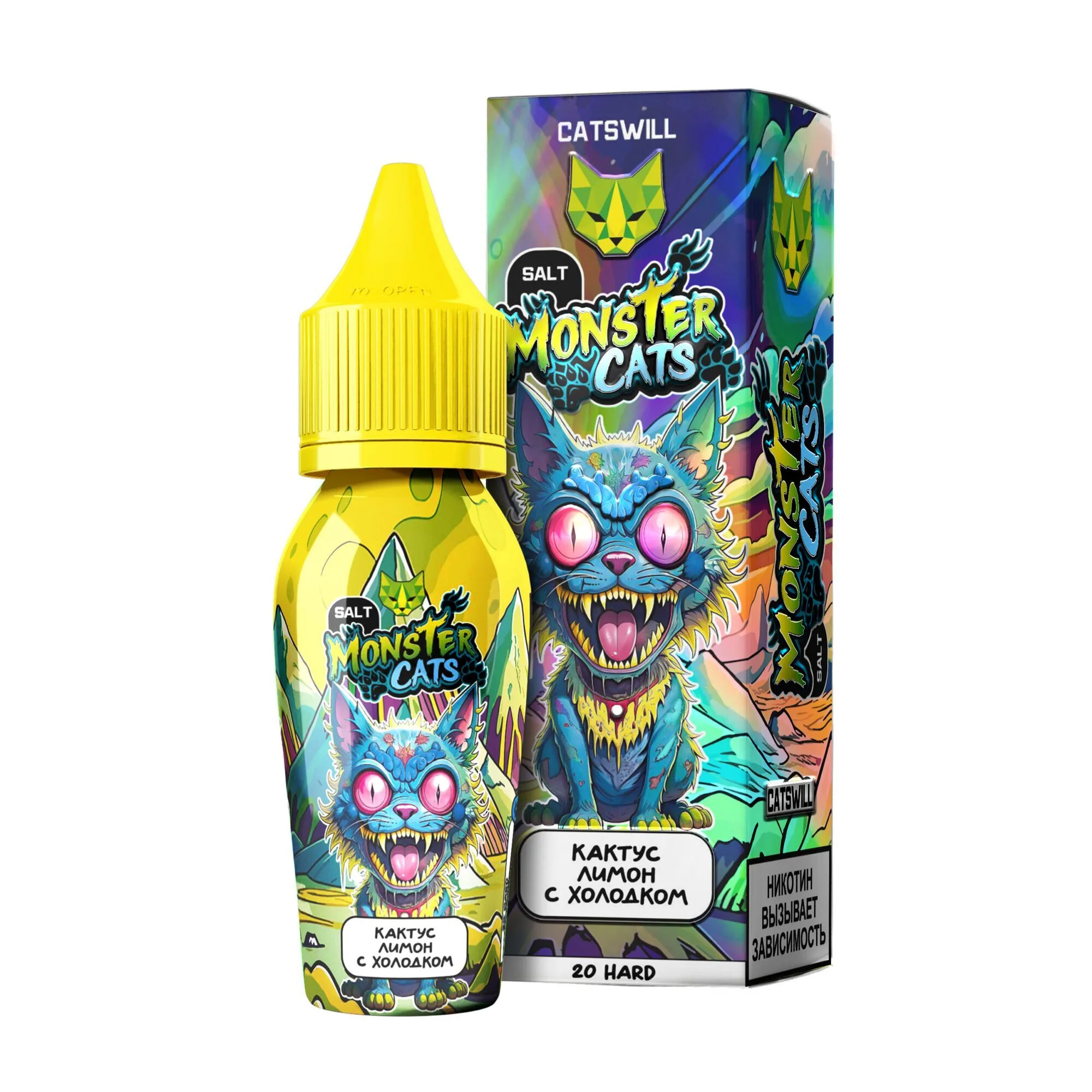 Жидкость Catswill Monster Cats Strong Кактус Лимон с Холодком 30 мл