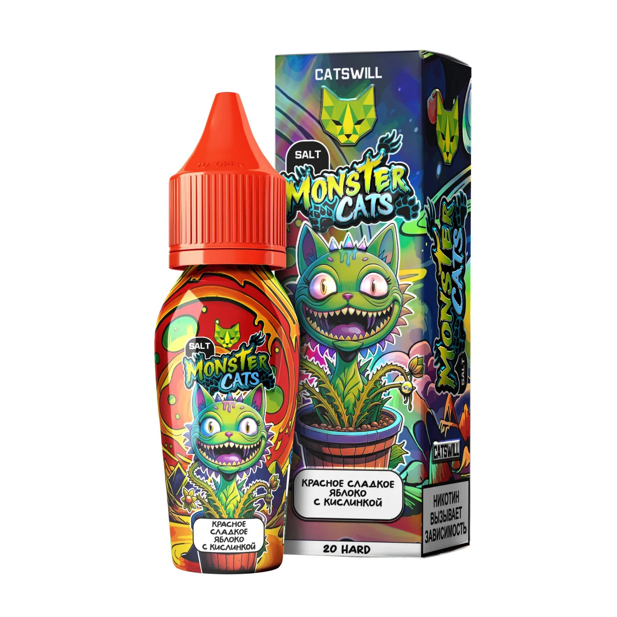 Жидкость Catswill Monster Cats Strong Красное Сладкое Яблоко с Кислинкой 30 мл