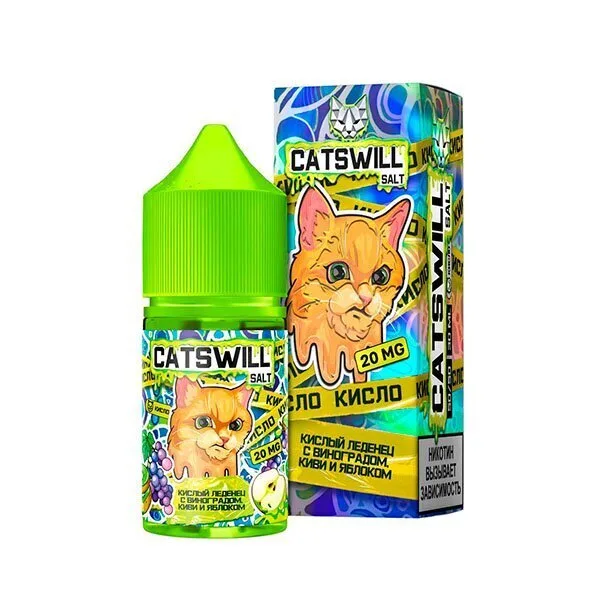 Жидкость Catswill Кислый Леденец Виноград Киви Яблоко 30 мл