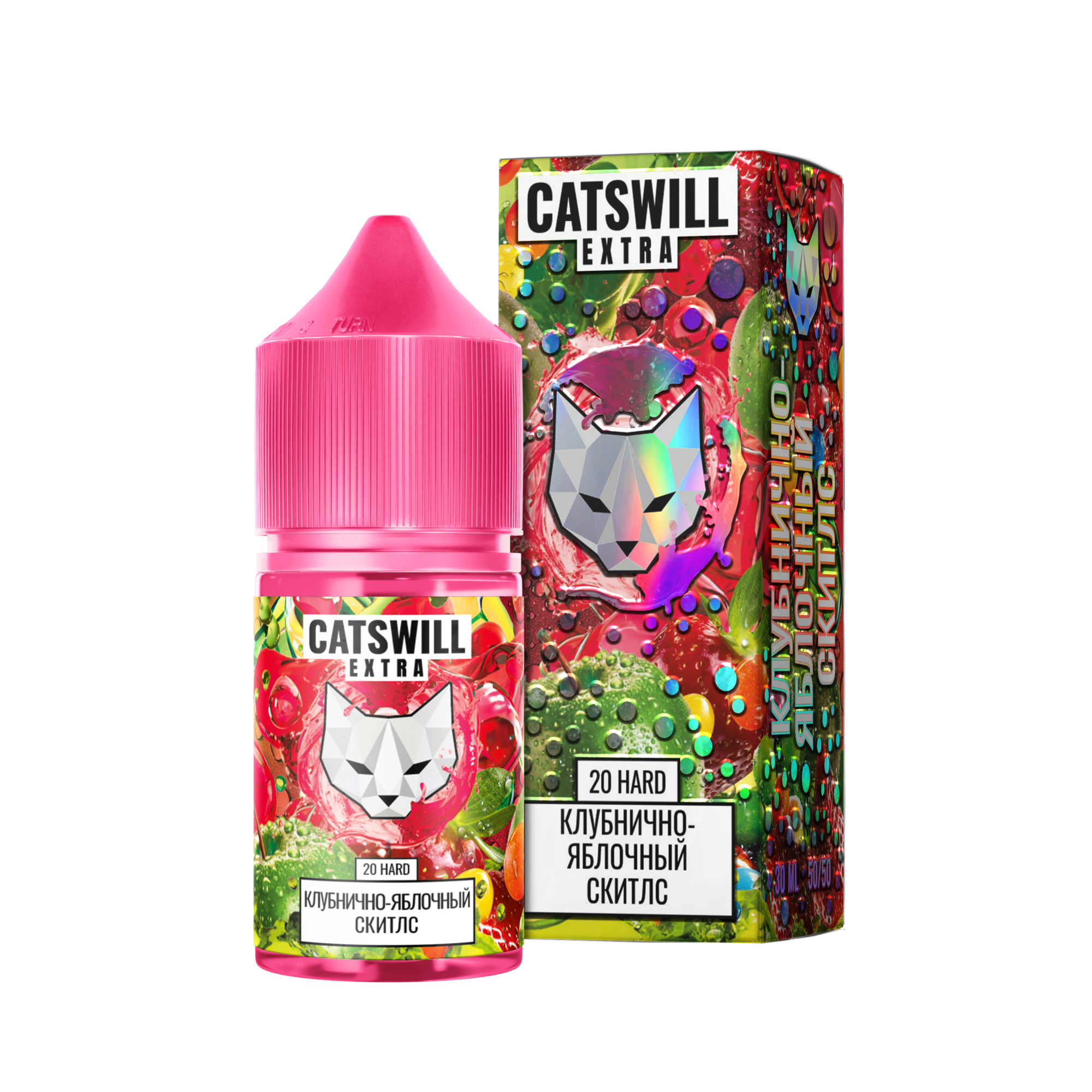 Жидкость Catswill Extra Strong Клубнично Яблочный Скитлс 30 мл