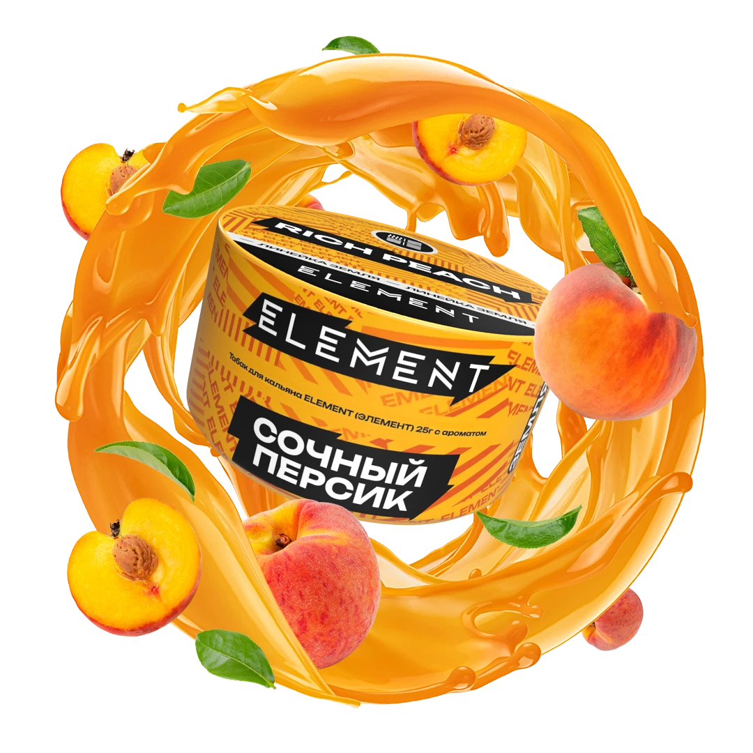 Табак для кальяна Element Rich Peach (Персик) Earth 25 гр