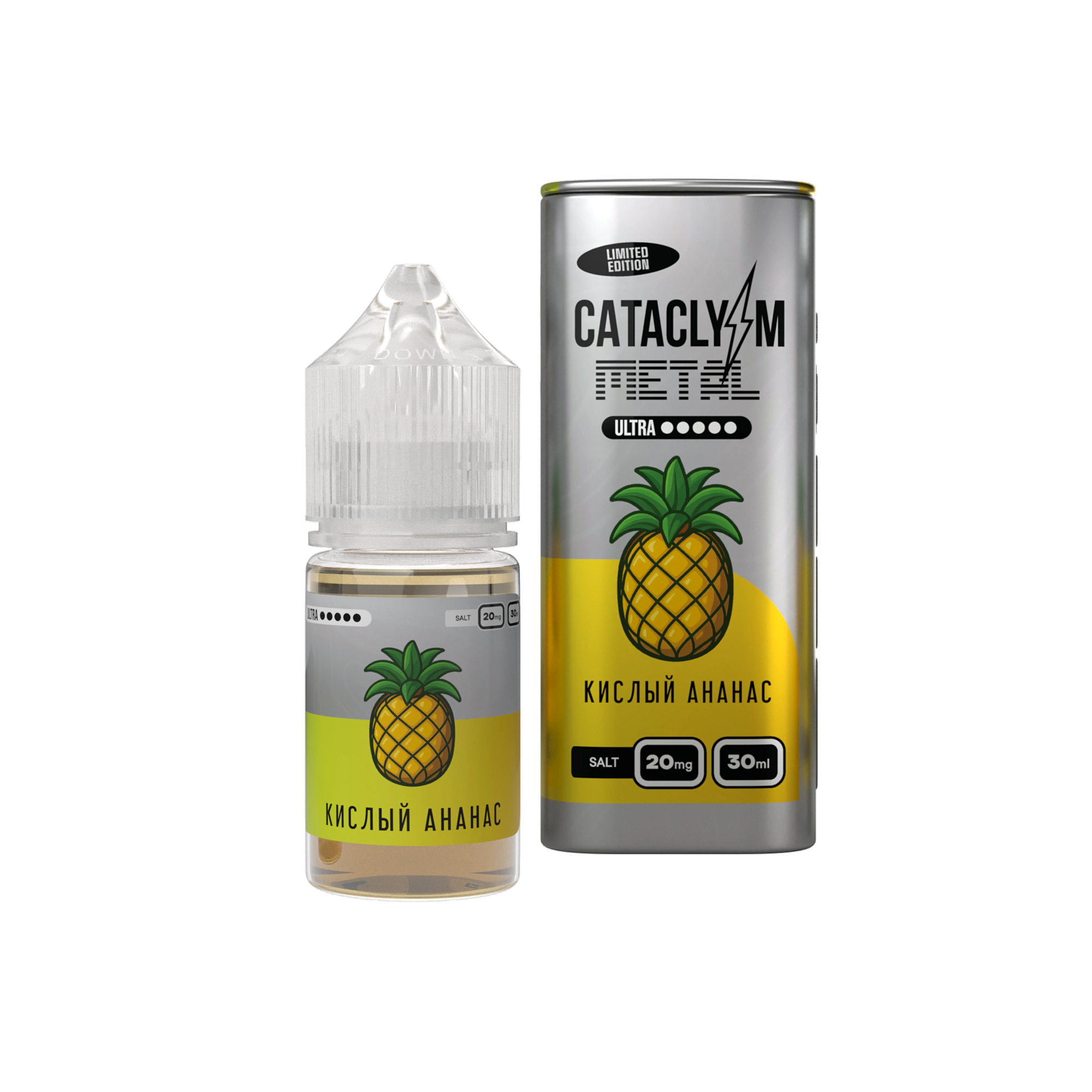 Жидкость Cataclysm Metal Salt 20 мг Кислый Ананас 30 мл