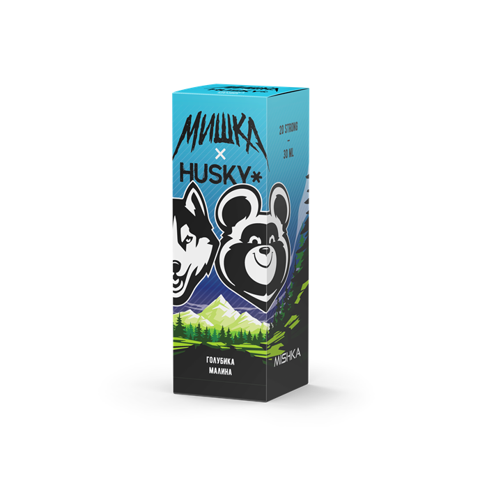 Жидкость Мишка x Husky Strong Голубика Малина 30 мл
