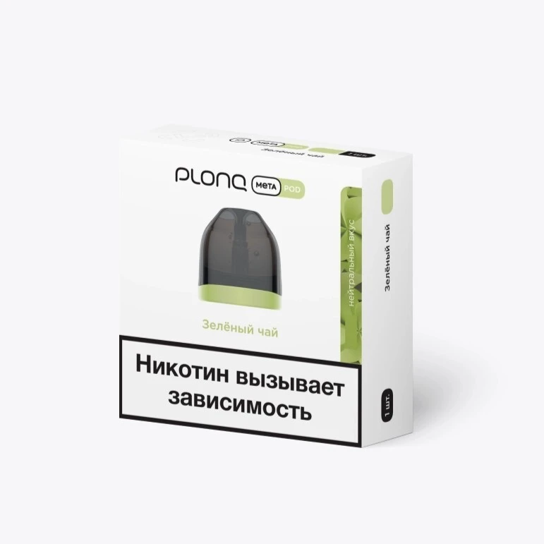 Предзаправленный Картридж Plonq Meta Pod Зелёный Чай 0.8 Ω 8 мл