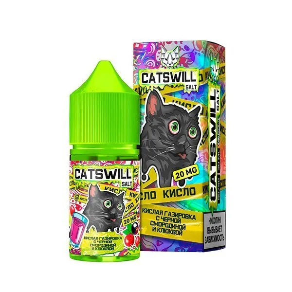 Жидкость Catswill Strong Кислая Газировка Чёрная Смородина Клюква 30 мл