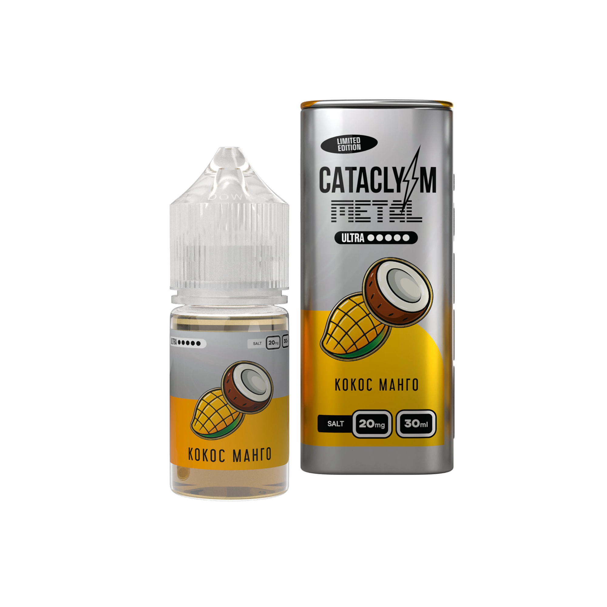 Жидкость Cataclysm Metal Salt 20 мг Кокос Манго 30 мл