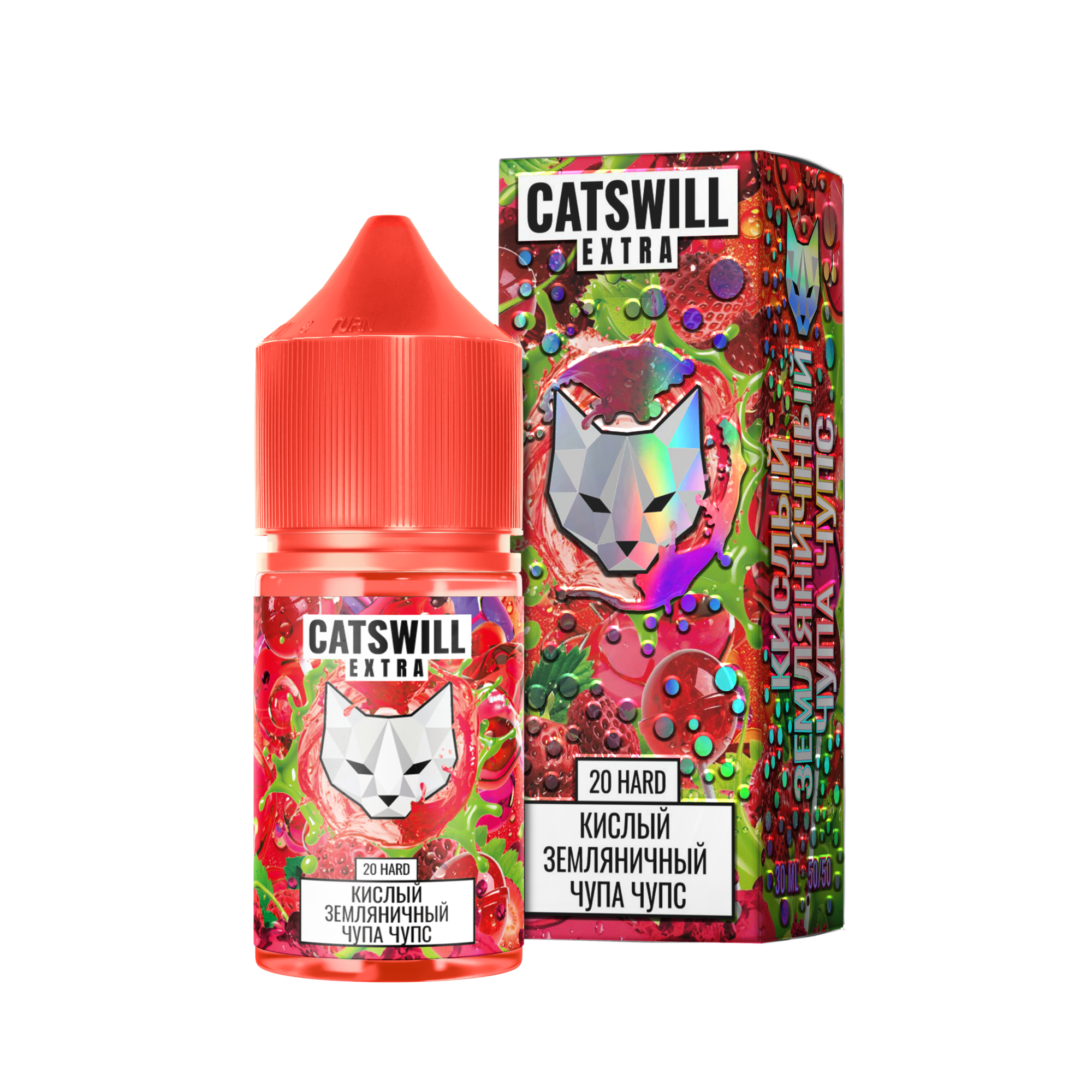 Жидкость Catswill Extra Strong Кислый Земляничный Чупа Чупс 30 мл