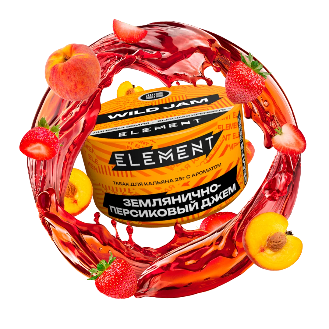 Табак для кальяна Element Wild Jam (Земляника Персик Джем) Earth 25 гр