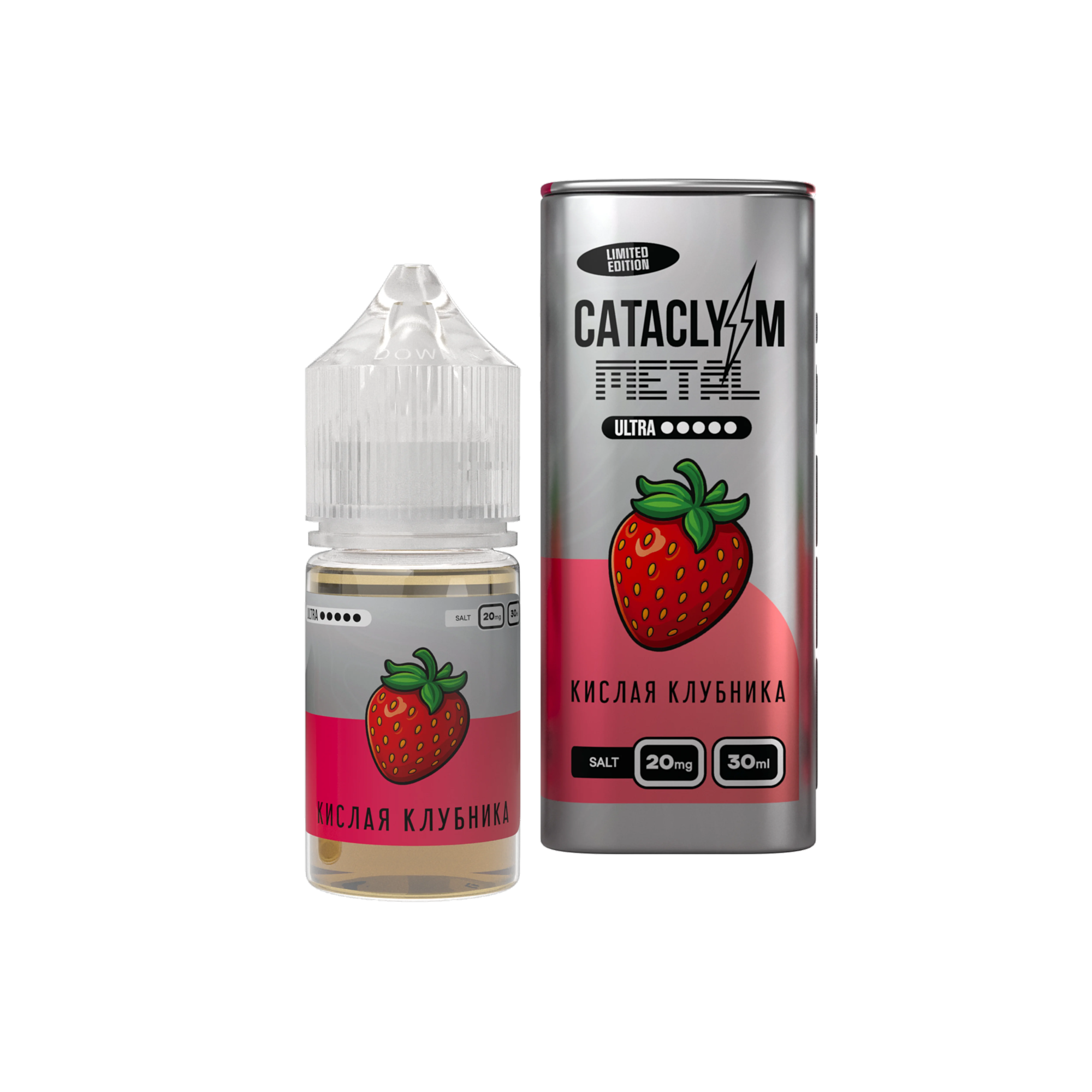 Жидкость Cataclysm Metal Salt 20 мг Кислая Клубника 30 мл