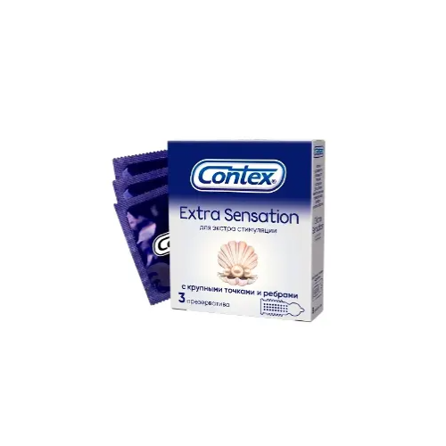 CONTEX Extra Sensation (с крупными точками и ребрами) Презервативы №3 НОВИНКА