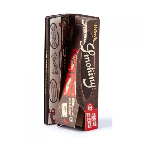 Бумага для самокруток SMOKING KING SIZE BROWN + TIPS PACK*33*24