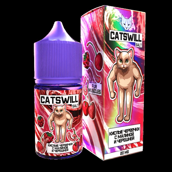 Жидкость Catswill Strong Кислые Червячки Малина Черешня 30 мл