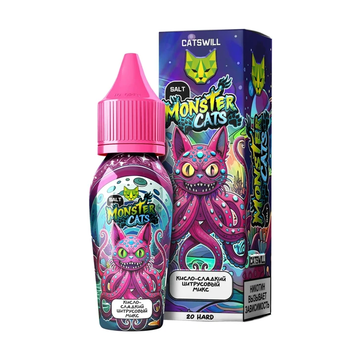 Жидкость Catswill Monster Cats 20 мг Кисло-Сладкий Цитрусовый Микс 30 мл
