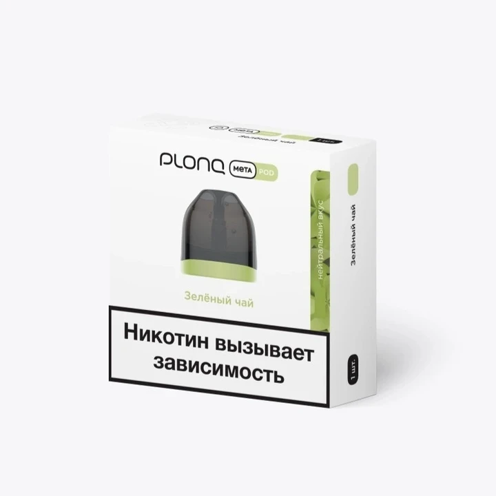 Предзаправленный Картридж Plonq Meta Pod Зелёный Чай 0.8 Ω 8 мл