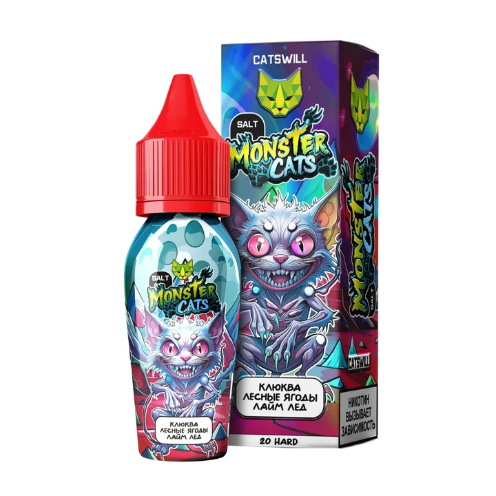 Жидкость Catswill Monster Cats 20 мг Клюква Лесные Ягоды Лайм Лёд 30 мл